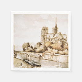 Gedruckte Napkins der Kathedrale von Notre Dame Serviette