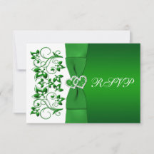 GEDRUCKTE RIBBON Green, White Floral Repcard