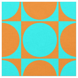 Gedruckte Stoffe, Blue&Orange Quadrate & Circles Stoff