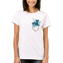 Gedruckte Tasche mit blauen Blumen