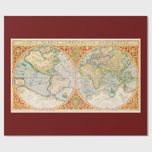 Gedruckte Vintage-Karte Geschenkpapier