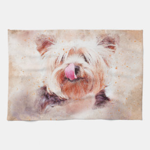 Gedruckter Bemalter Hund Geschirrtuch