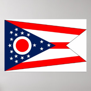 Gedruckter Bilderrahmen mit der Flagge von Ohio, U Poster