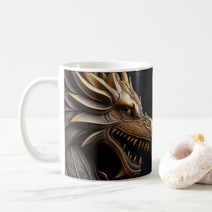 Gedruckter Drache aus 3D-geschliffenem Leder Kaffeetasse