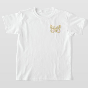 Gedruckter Goldener Schmetterling T-Shirt