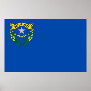 Gedruckter Rahmen mit Flagge von Nevada, USA Poster