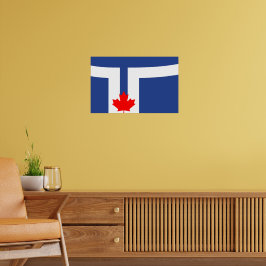 Gedruckter Rahmen mit Flagge von Toronto, Ontario Poster
