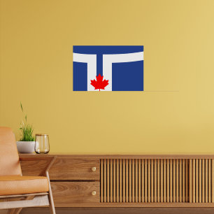 Gedruckter Rahmen mit Flagge von Toronto, Ontario Poster