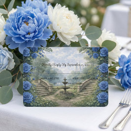 Gedruckter Wasserfarben-Schlossgartenbrunnen RSVP Karte