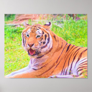 Gedrucktes digitales Poster des Sibirischen Tigers