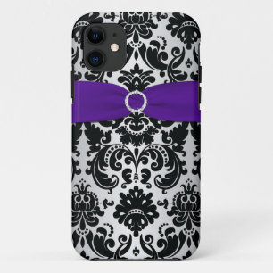 GEDRUCKTES RIBBON Lila Silberklemme Damask iPhone Case-Mate iPhone Hülle