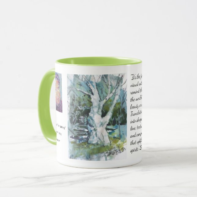Geduld-Baum-Malerei / Künstler Larry Lerew Becher Tasse (Vorderseite Links)