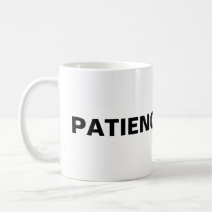 Geduld bei der Tasse des Arbeitskaffees