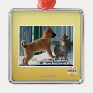 Geduld, Heuschrecke Silbernes Ornament