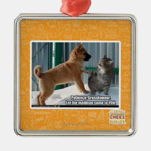 Geduld, Heuschrecke Silbernes Ornament