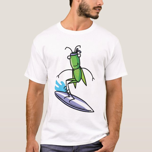 Geduld, Heuschrecken-surfendes T-Shirt (Vorderseite)