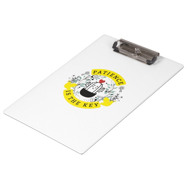 Geduld ist das wichtigste Multiside-Design auf ein Klemmbrett (Schrägansicht)