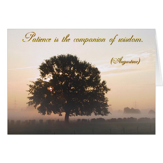 Geduld ist der Begleiter der Weisheit (Vorderseite (Horizontal))