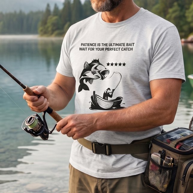 "Geduld ist der ultimative Köder" Fischer T-Shirt (Von Creator hochgeladen)