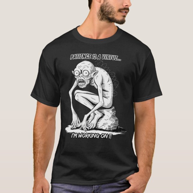 Geduld ist eine Tugend - Fantasiewesen Illustrati T-Shirt (Vorderseite)