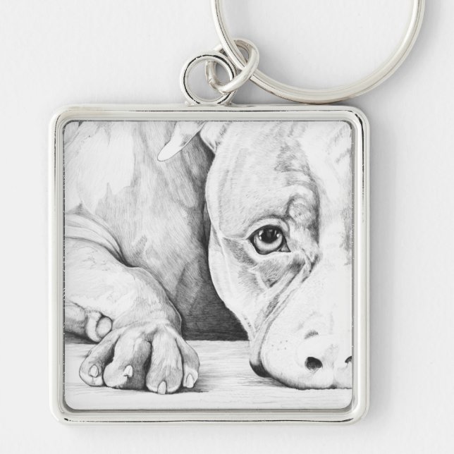 geduldig Gewartet Schlüsselanhänger (Vorne)