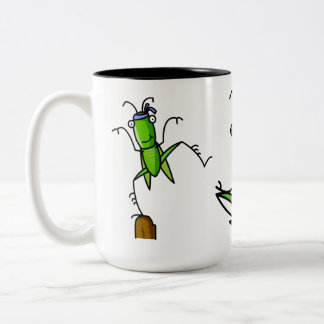 Gedulds-Heuschrecken-Tasse Zweifarbige Tasse