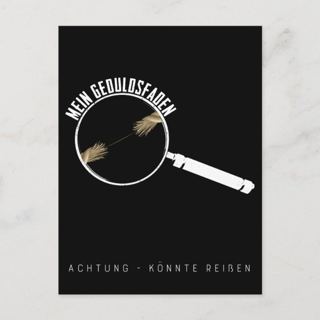 Geduldsfaden Lustig Geduld Frauen Postkarte (Vorderseite)