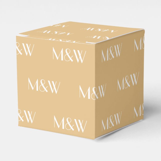 Geeignet für ein weißes Monogramm Kamelgeschenk Geschenkschachtel (Vorderseite)