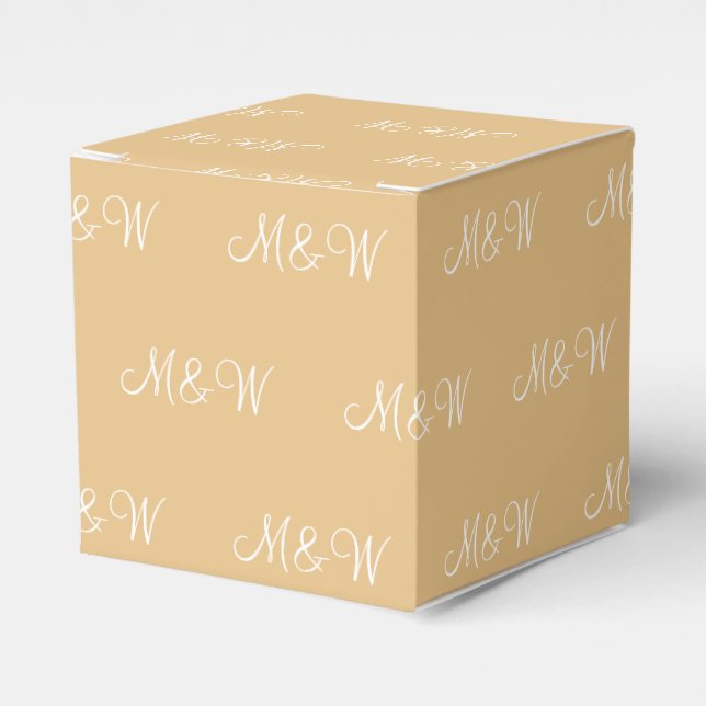 Geeignet für ein weißes Monogramm Kamelgeschenk Geschenkschachtel (Vorderseite)