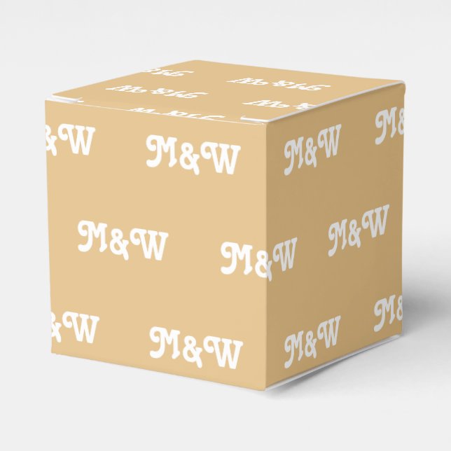 Geeignet für ein weißes Monogramm Kamelgeschenk Geschenkschachtel (Vorderseite)