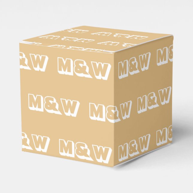 Geeignet für ein weißes Monogramm Kamelgeschenk Geschenkschachtel (Vorderseite)