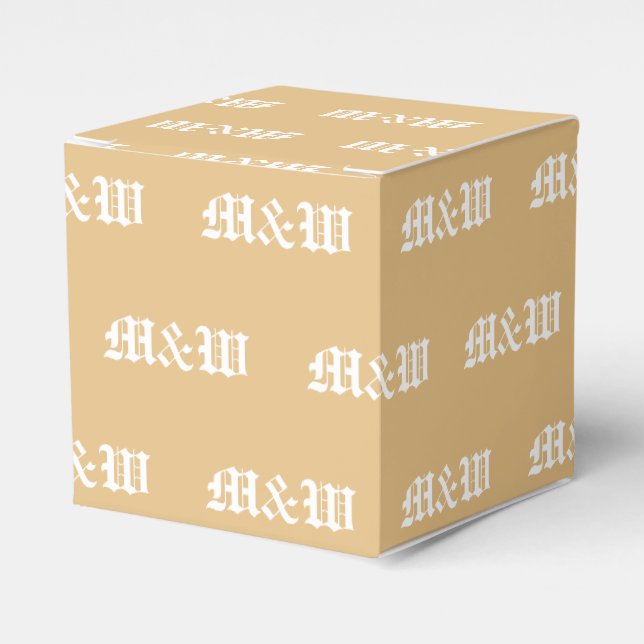Geeignet für ein weißes Monogramm Kamelgeschenk Geschenkschachtel (Vorderseite)