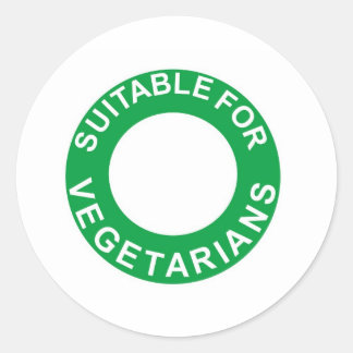 Geeignet für Vegetarier Runder Aufkleber