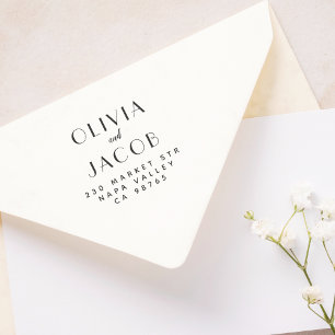 Geeignete formelle Hochzeitsnamen und Rücksendeadr Permastempel