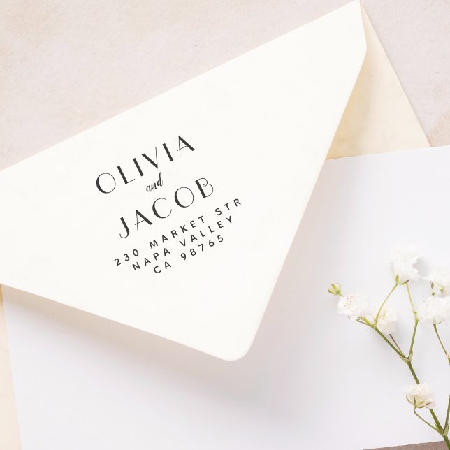 Geeignete formelle Hochzeitsnamen und Rücksendeadr Permastempel (Stamp Mock-up)