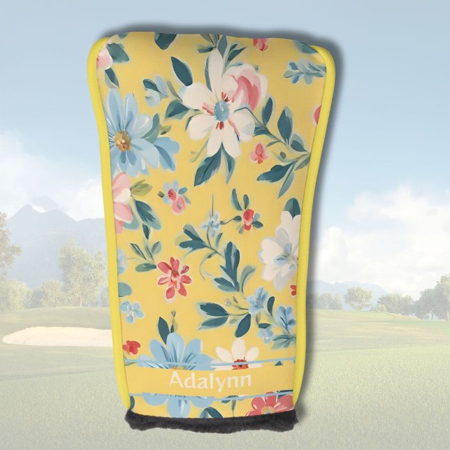 Geeignete Niedliche Retro-Blume für Frauen Golfer Golf Headcover (Custom Chic Retro Flower Gifts for Women Golfers)