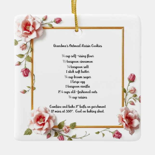 Geeignete Oatmessen-Geschenke für Oma-Kekse Keramikornament (Vorderseite)