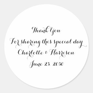 Geeignete Schwarz-weiße Skriptprämie Runder Aufkleber