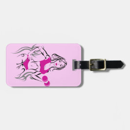 Geeignetes Küken mit Lippenstift-Rosa Gepäckanhänger