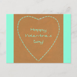 Geek Broken Lines Green Heart Valentine Postkarten