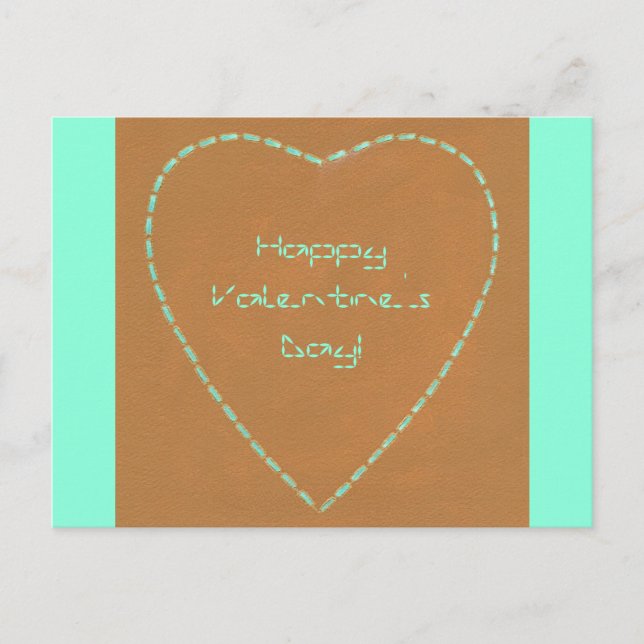 Geek Broken Lines Green Heart Valentine Postkarten (Vorderseite)