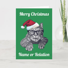 Geek Cat Weihnachtskarte Feiertagskarte