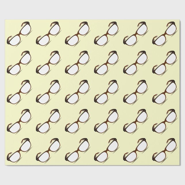 GEEK CHIC GLASSES PATTERN DESIGN GESCHENKPAPIER (Flach)