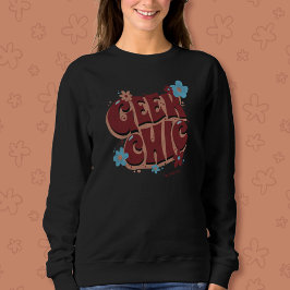 Geek Chic Handschrift gezeichneter Blumentext-Desi Sweatshirt