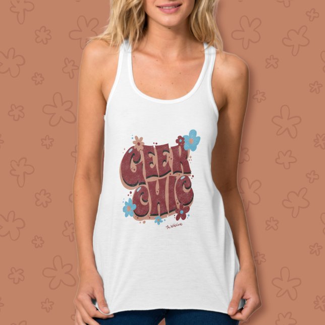 Geek Chic Handschrift gezeichneter Blumentext-Desi Tank Top (Von Creator hochgeladen)