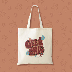 Geek Chic Handschrift gezeichneter Blumentext-Desi Tragetasche