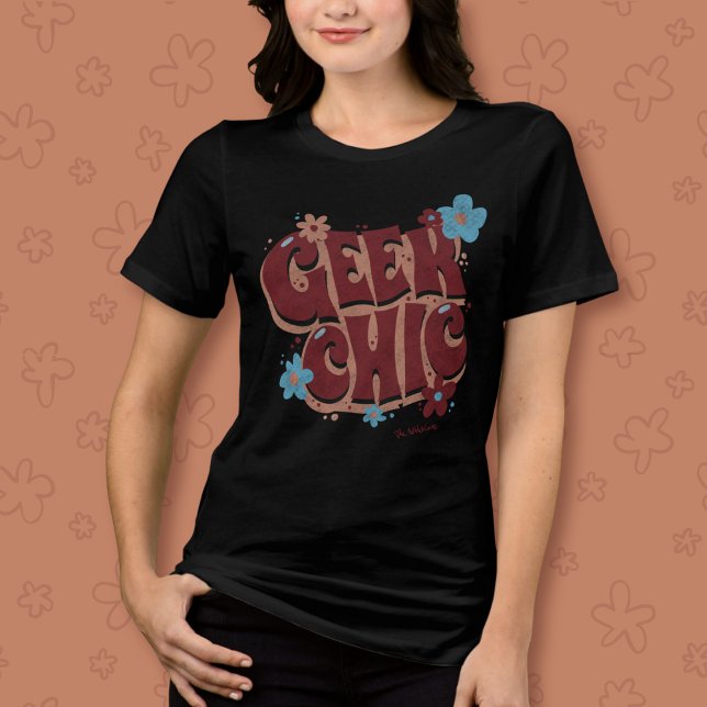 Geek Chic Handschrift gezeichneter Blumentext-Desi Tri-Blend Shirt (Von Creator hochgeladen)