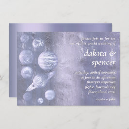 Geek Chic Wedding | Dusty Lavender Solar System Einladung