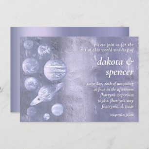 Geek Chic Wedding   Dusty Lavender Solar System Einladung