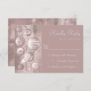 Geek Chic Wedding   Kupfer Rose Gold Shiny RSVP Karte